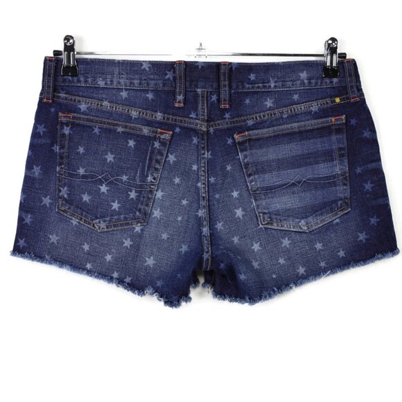 Lucky Brand‎ Riley Short Cut Off Jean Shorts Stars Size 8 29 Stretch - Picture 1 of 10